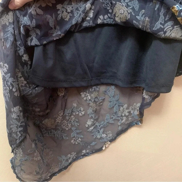 Lulus Evenings with You Dark Teal Floral Velvet Asymmetrical Dress - Picture 12 of 16